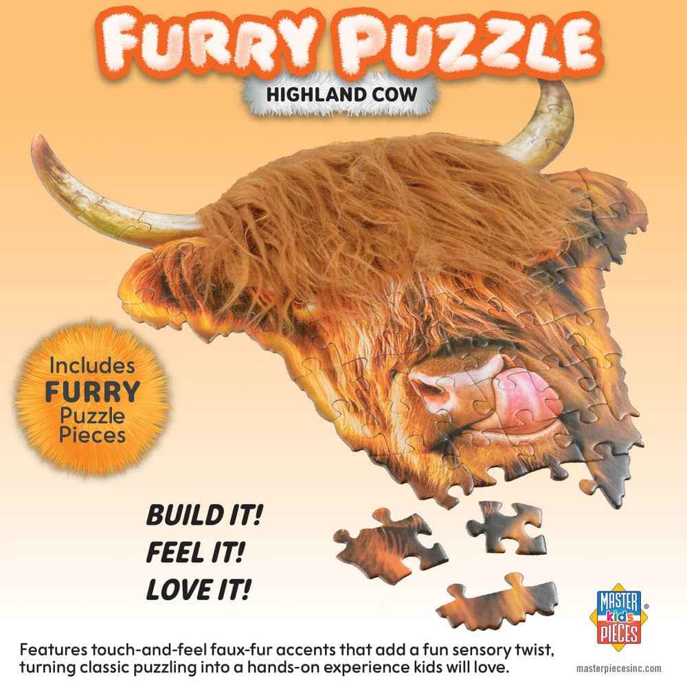 Furry Puzzle - Highland Cow 48 Piece Shaped Puzzle (ONLINE ORDER ONLY)