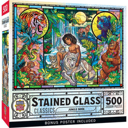 Stained Glass - Jungle Book 500 Piece Jigsaw Puzzle