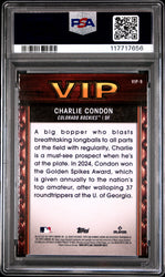 Graded 2025 Topps Bowman Charlie Condon #VIP9 Very Important Prospects Rookie RC Baseball Card PSA 10 Gem Mint (ONLINE ORDER ONLY)