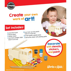 Firetruck Wood Craft & Paint Kit (ONLINE ORDER ONLY)