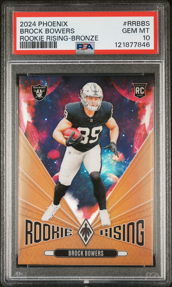 Graded 2024 Panini Phoenix Brock Bowers #RRBBS Rookie Rising Bronze /75 Rookie RC Football Card PSA 10 Gem Mint (ONLINE ORDER ONLY)