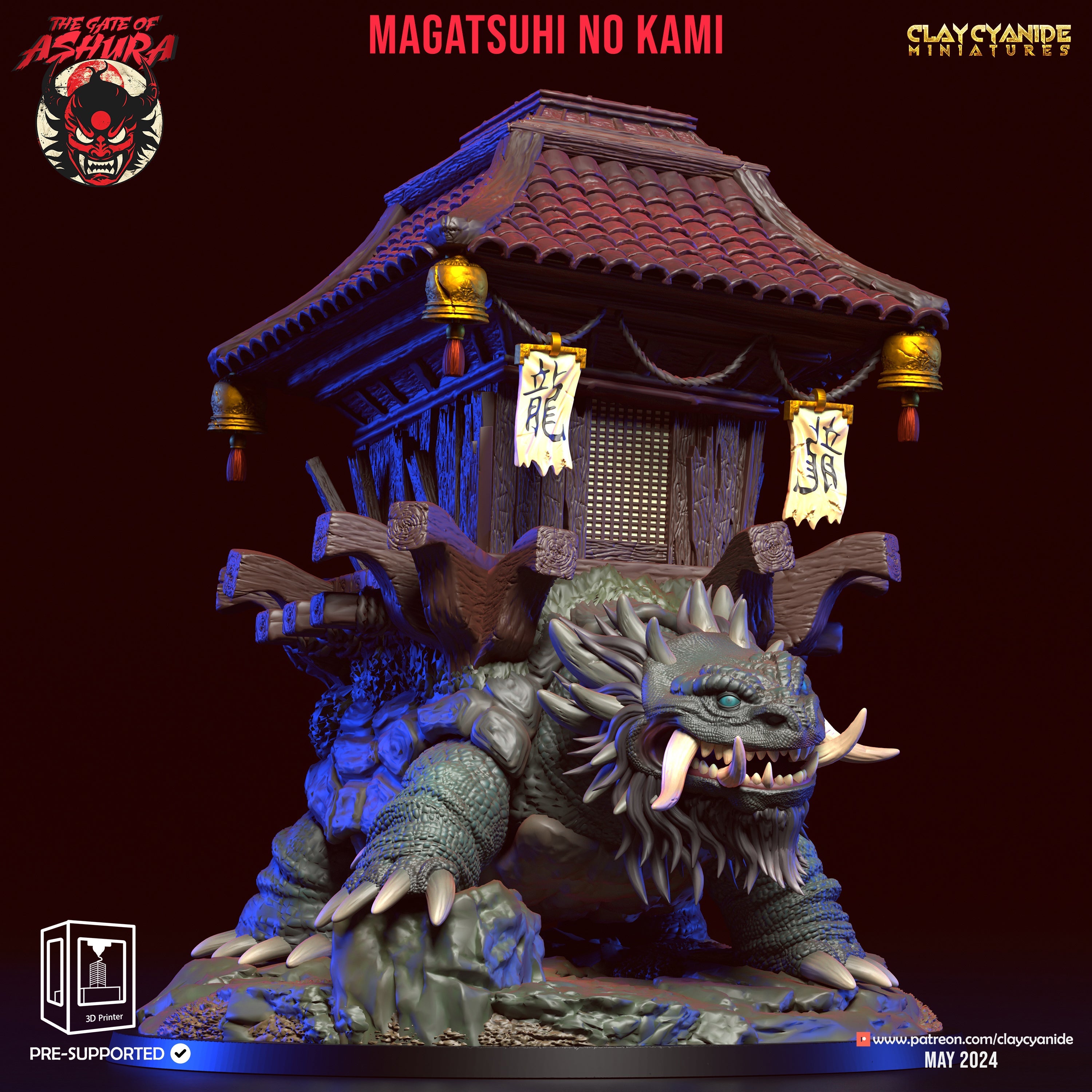 3D Printed Clay Cyanide Magatsuhi no Kami The Gate of Ashura 28 32 mm D&D (Online Only)