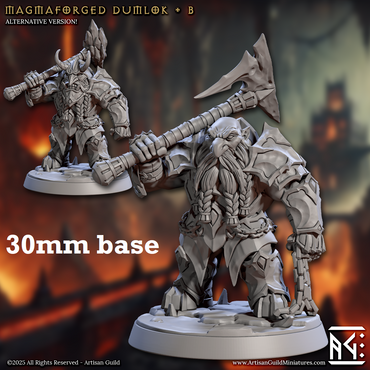 Magmaforged Dumlok: Sculpt B (Male Fire Dwarf Warrior) (Online Only)