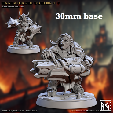 Magmaforged Dumlok: Sculpt F (Female Fire Dwarf Warrior) (Online Order Only)