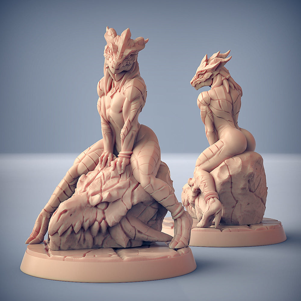 3D Printed Artisan Guild The Lusty Draconian Maid Dragonguard Pinup The Dragonguard 28mm 32mm (Online Only)