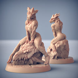 3D Printed Artisan Guild The Lusty Draconian Maid Dragonguard Pinup The Dragonguard 28mm 32mm (Online Only)