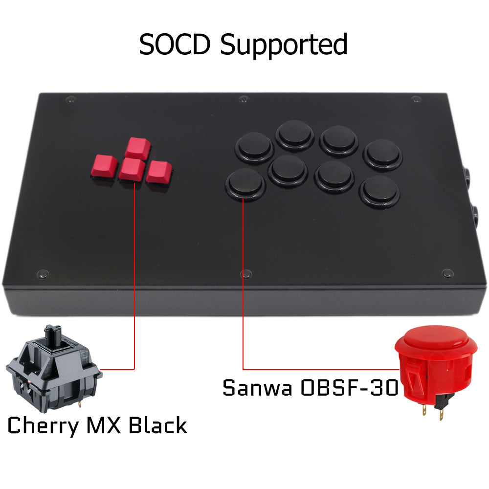 RAC-J800K Leverless Arcade Controller – Mechanical Keyboard All Button Fight Stick for PC/PS5/Xbox/Switch (Online Only)