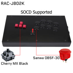 RAC-J802K Keyboard Button Leverless Arcade Game Controller for PC/PS/XBOX/SWITCH (Online Only)