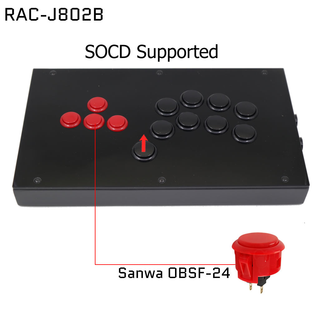 RAC-J802B All Button Leverless Arcade Game Controller for PC/PS/XBOX/SWITCH (Online Only)