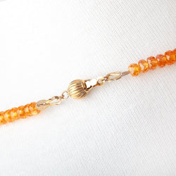 Mandarin Garnet Faceted Rondelle Necklace with a 14kt Gold Clasp AAA (ONLINE ORDER ONLY)