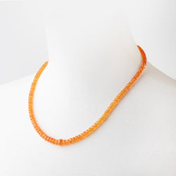 Mandarin Garnet Faceted Rondelle Necklace with a 14kt Gold Clasp AAA (ONLINE ORDER ONLY)