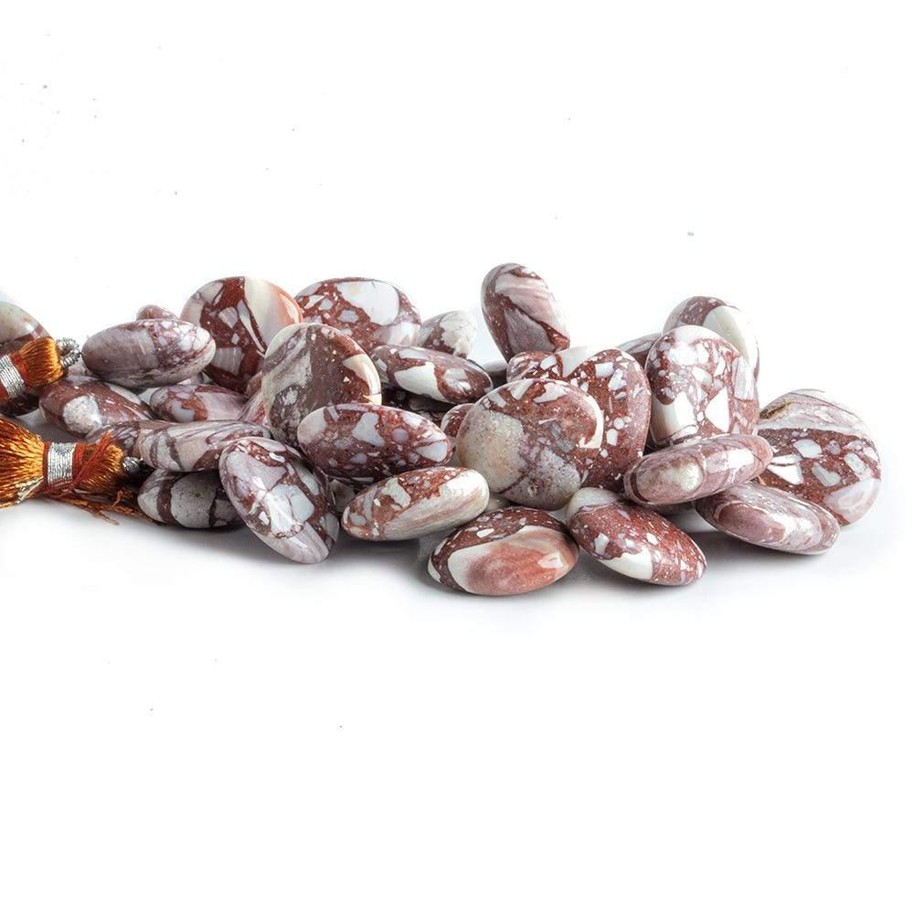 15-19mm Marbled Red Jasper Plain Heart Beads 8 inch 42 pieces (ONLINE ORDER ONLY)