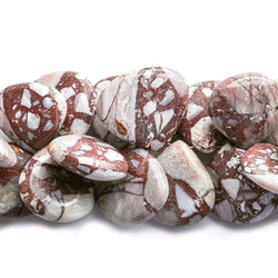 15-19mm Marbled Red Jasper Plain Heart Beads 8 inch 42 pieces (ONLINE ORDER ONLY)