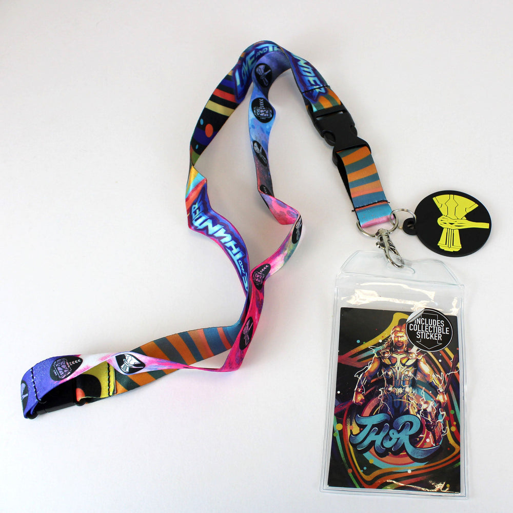 Thor: Love and Thunder Symbols (Marvel) Neon Print Breakaway Lanyard (Online Order Only)