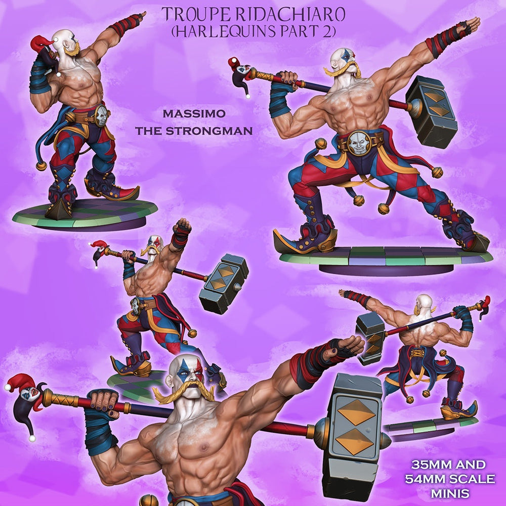 Massimo the Strongman – Harlequin Fighter – Resin Tabletop Miniature (ONLINE ORDER ONLY)