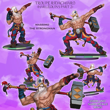Massimo the Strongman – Harlequin Fighter – Resin Tabletop Miniature (ONLINE ORDER ONLY)