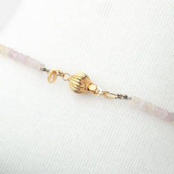 Matte Madagascar Sapphire Hand Cut Rondelle Necklace with a 14kt Gold Clasp (ONLINE ORDER ONLY)