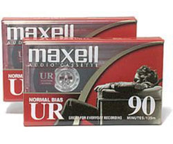 Maxell - Maxell 108527 UR-90 2PK Normal Bias Audio Cassettes 90 Minute With Cases 2 Pack [Cassette] (ONLINE ORDER ONLY)