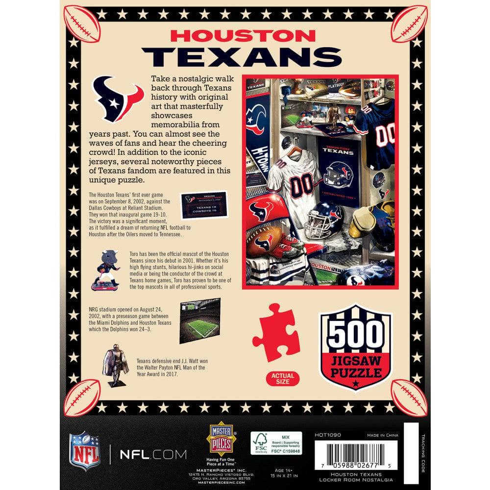 Houston Texans - Locker Room 500 Piece Jigsaw Puzzle (ONLINE ORDER ONLY)
