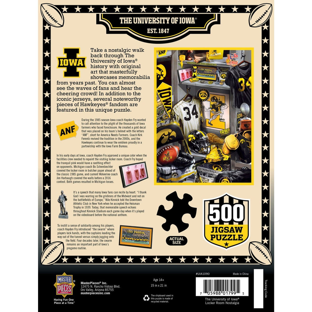 Iowa Hawkeyes - Locker Room 500 Piece Jigsaw Puzzle (ONLINE ORDER ONLY)