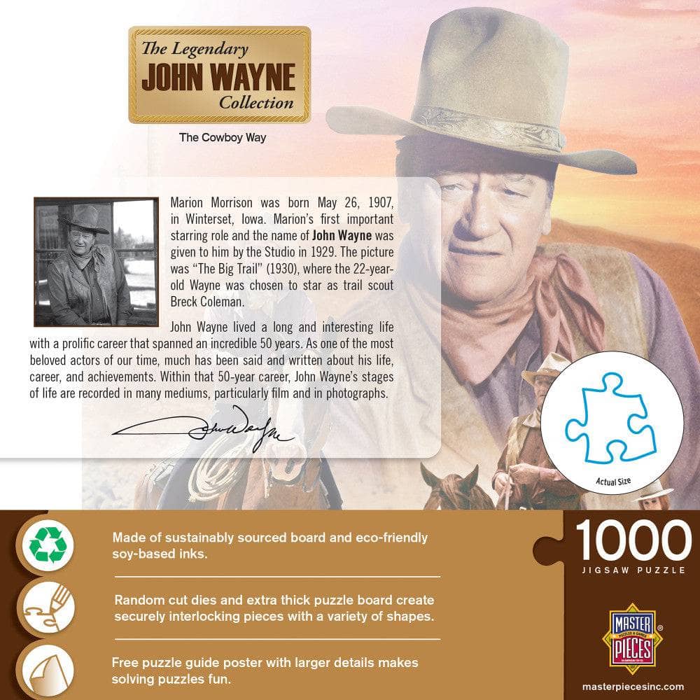 John Wayne Collection - The Cowboy Way 1000 Piece Jigsaw Puzzle (ONLINE ORDER ONLY)