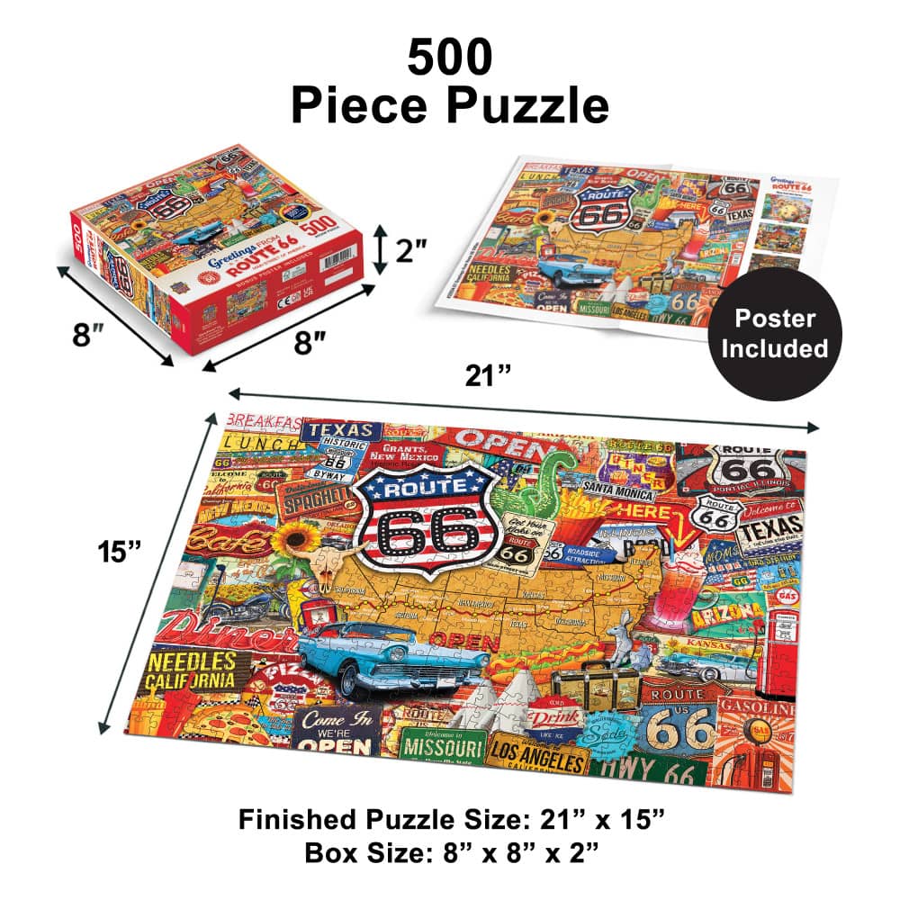 Greetings From Route 66 - 500 Piece Jigsaw Puzzle