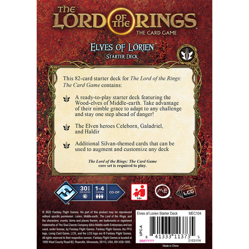 Lord of the Rings LCG: Elves of Lorien Starter Deck (ONLINE ORDER ONLY)