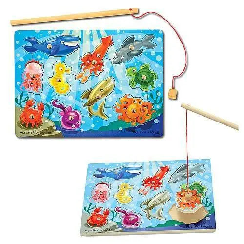 Melissa & Doug - Magnetic Wooden Fishing Game and Puzzle (Online Order Only)