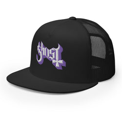 Ghost Purple Logo Embroidered Trucker Hat [Apparel] (ONLINE ORDER ONLY)