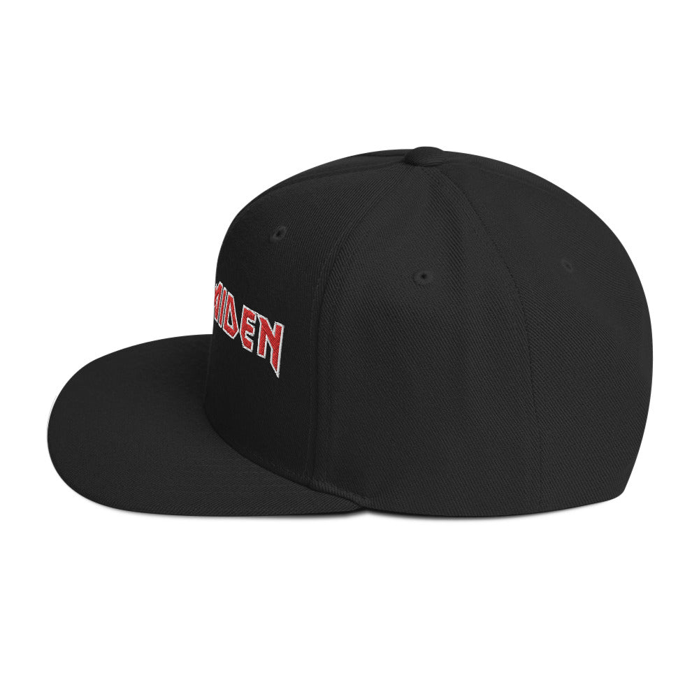 Iron Maiden Classic Logo Black Embroidered Snap Back Hat [Apparel] (ONLINE ORDER ONLY)