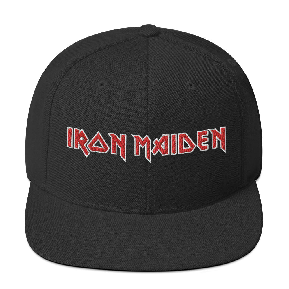 Iron Maiden Classic Logo Black Embroidered Snap Back Hat [Apparel] (ONLINE ORDER ONLY)
