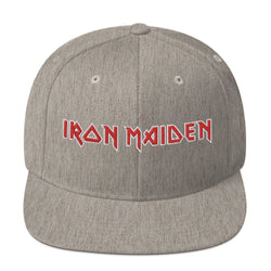Iron Maiden Classic Logo Grey Embroidered Snap Back Hat [Apparel] (ONLINE ORDER ONLY)