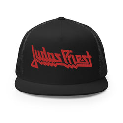 Judas Priest Electric Red Logo Embroidered Trucker Hat [Apparel] (ONLINE ORDER ONLY)