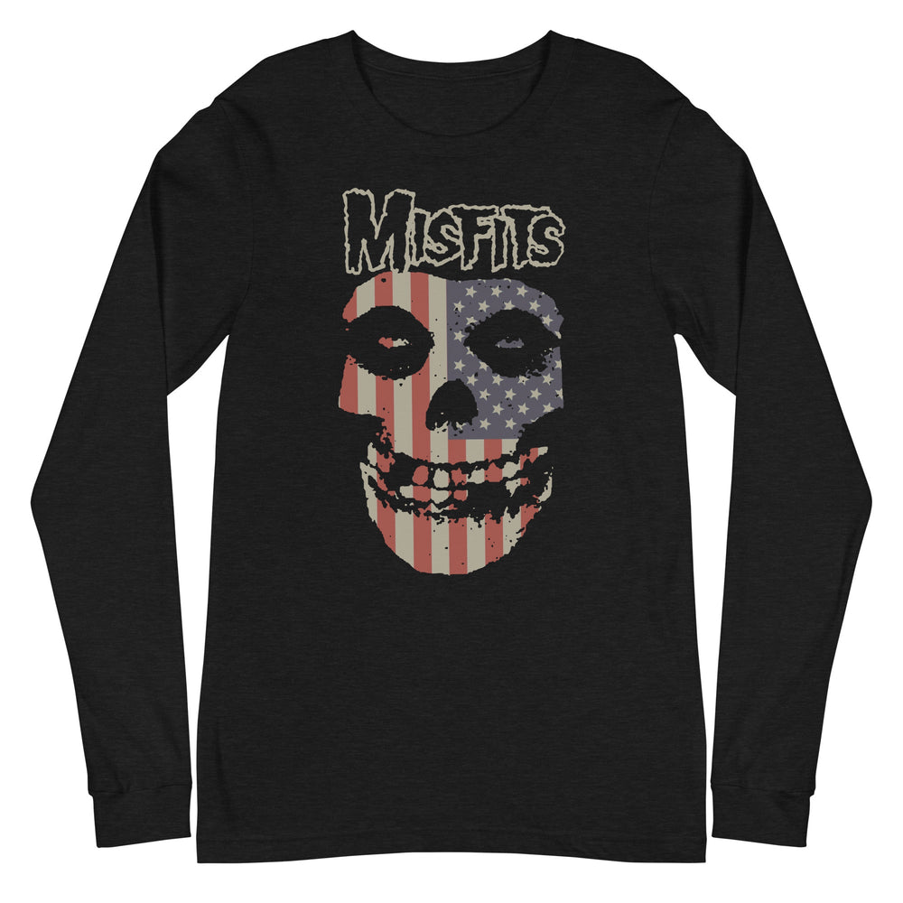 Misfits - USA Skull Long Sleeve T-Shirt [Apparel] (ONLINE ORDER ONLY)