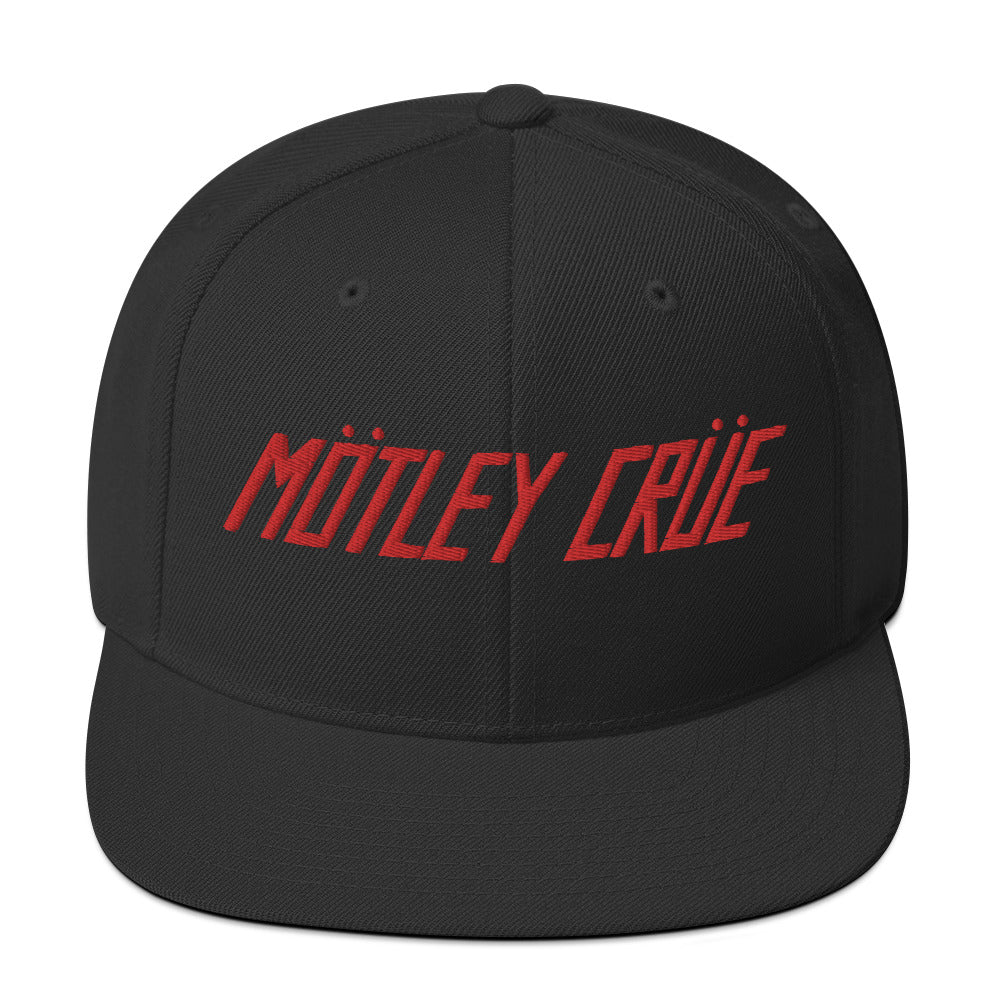 Motley Crue Classic Logo Red Embroidered Snap Back Hat [Apparel] (ONLINE ORDER ONLY)