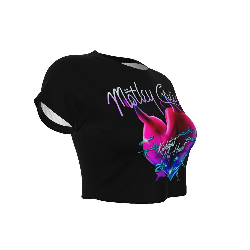 Motley Crue Kickstart My Heart Women's Crop Top [Apparel] (ONLINE ORDER ONLY)