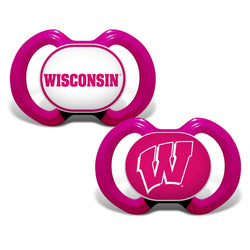 Wisconsin Badgers - Pink Pacifier 2-Pack (ONLINE ORDER ONLY)