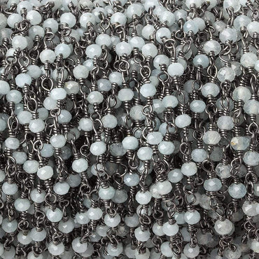 3mm Milky Aquamarine Black Gold plated Chain by the foot (ONLINE ORDER ONLY)