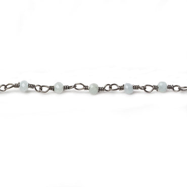 3mm Milky Aquamarine Black Gold plated Chain by the foot (ONLINE ORDER ONLY)