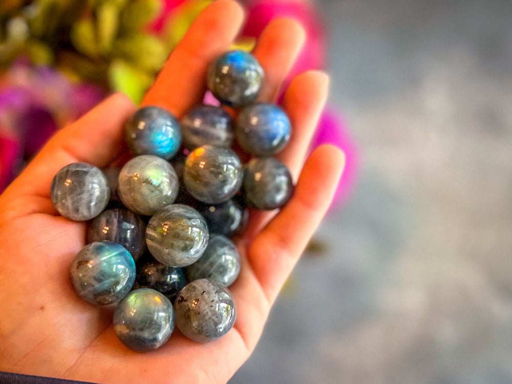 Mini Labradorite Spheres, Crystals and Stones, Labradorite Marble (ONLINE ORDER ONLY)
