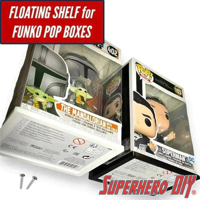 Minimalist Open Bottom Floating Shelf for Funko Pop Boxes | Fits Soft or Hard Protectors | Easy Wall Mount with Screws or Command Strips (ONLINE ORDER ONLY)