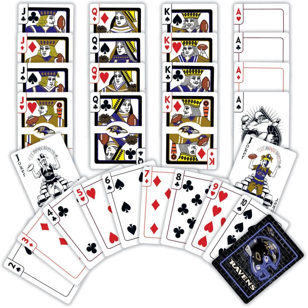 Baltimore Ravens Neon Playing Cards - 54 Card Deck