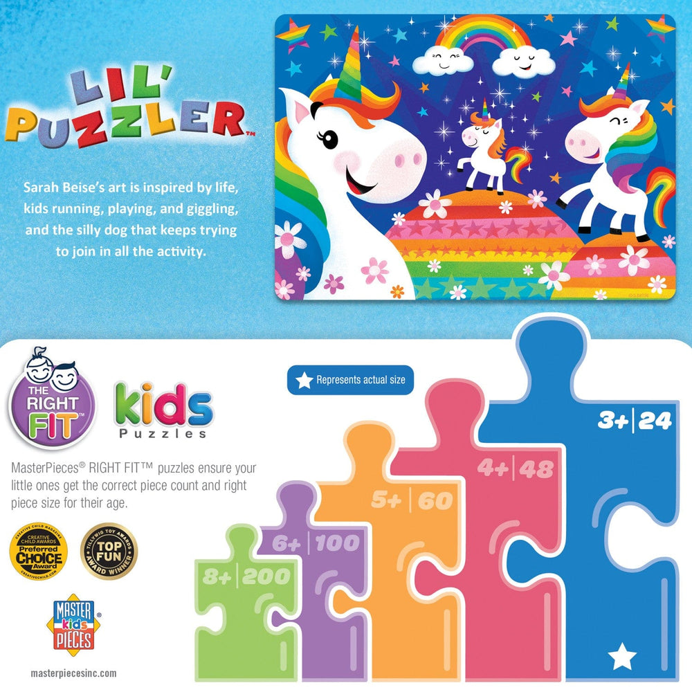 Lil Puzzler - Rainbow Unicorns 24 Piece Jigsaw Puzzle (ONLINE ORDER ONLY)