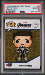 2023 UPPER DECK FUNKO POP MARVEL  TONY STARK SPECTRUM #100  PSA 10 (Online Order Only)