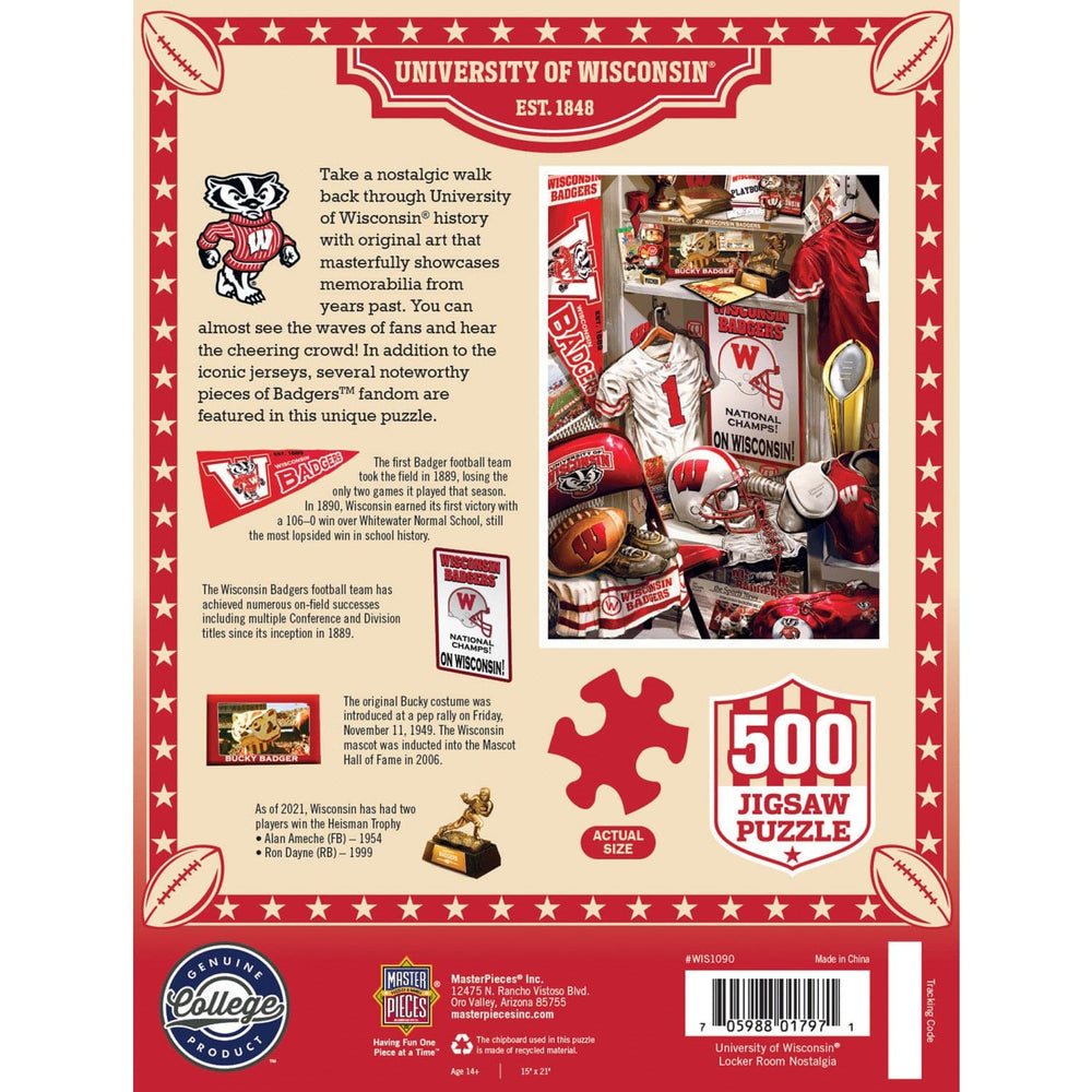 Wisconsin Badgers - Locker Room 500 Piece Jigsaw Puzzle (ONLINE ORDER ONLY)