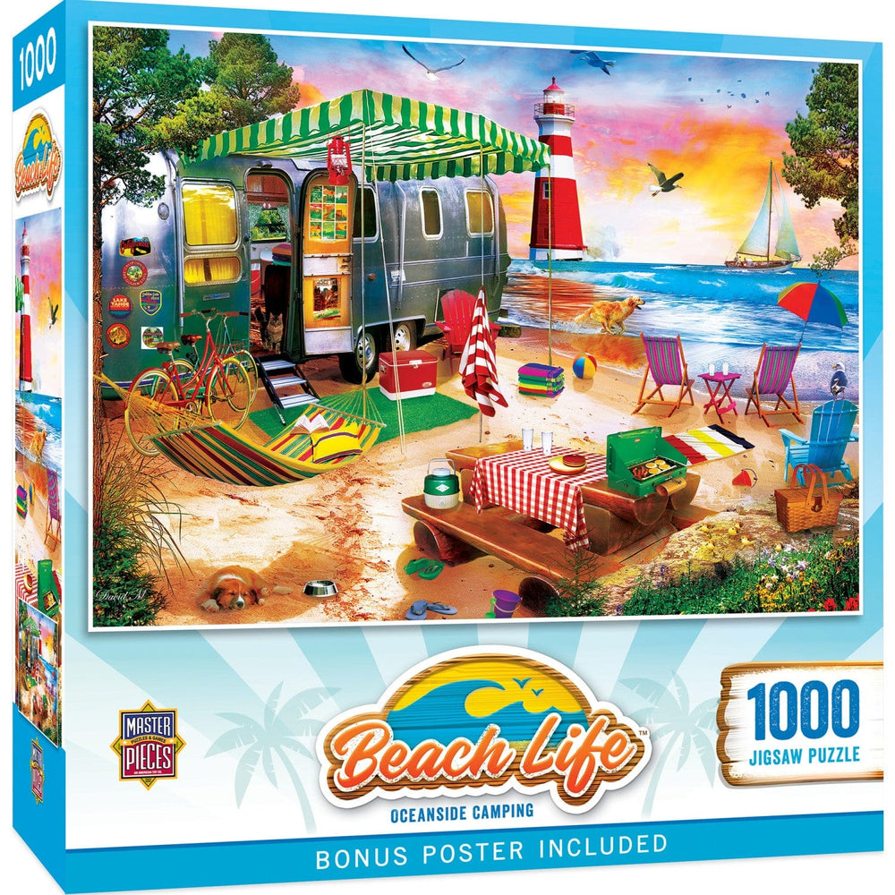 Beach Life - Oceanside Camping 1000 Piece Jigsaw Puzzle (ONLINE ORDER ONLY)