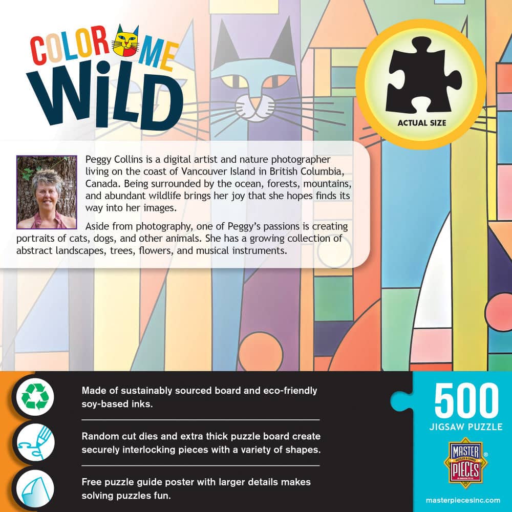 Color Me Wild - The Prowl Between Patterns 500 Piece Jigsaw Puzzle