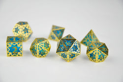 Gilded Permafrost Forged in Frost Dice Set (Resin Dice Encased in Metal) (Online Only)