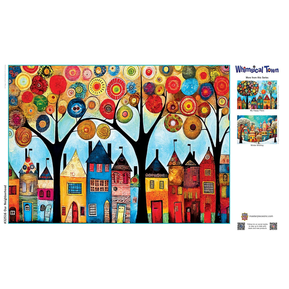 Whimsical Town - Our Neighborhood 500 Piece Jigsaw Puzzle (ONLINE ORDER ONLY)