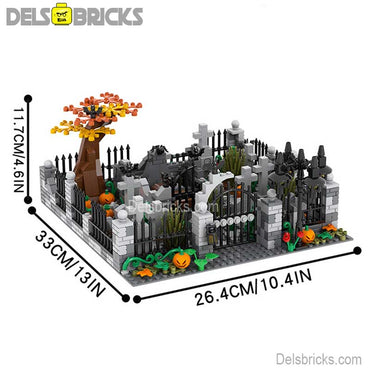 Halloween Cemetary Playset - New Lego Minifigures Horror Custom Toys (ONLINE ORDER ONLY)